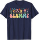 Glammy Grandma Flowers Glammy Grandmother T-Shirt - T-Shirt | Navy