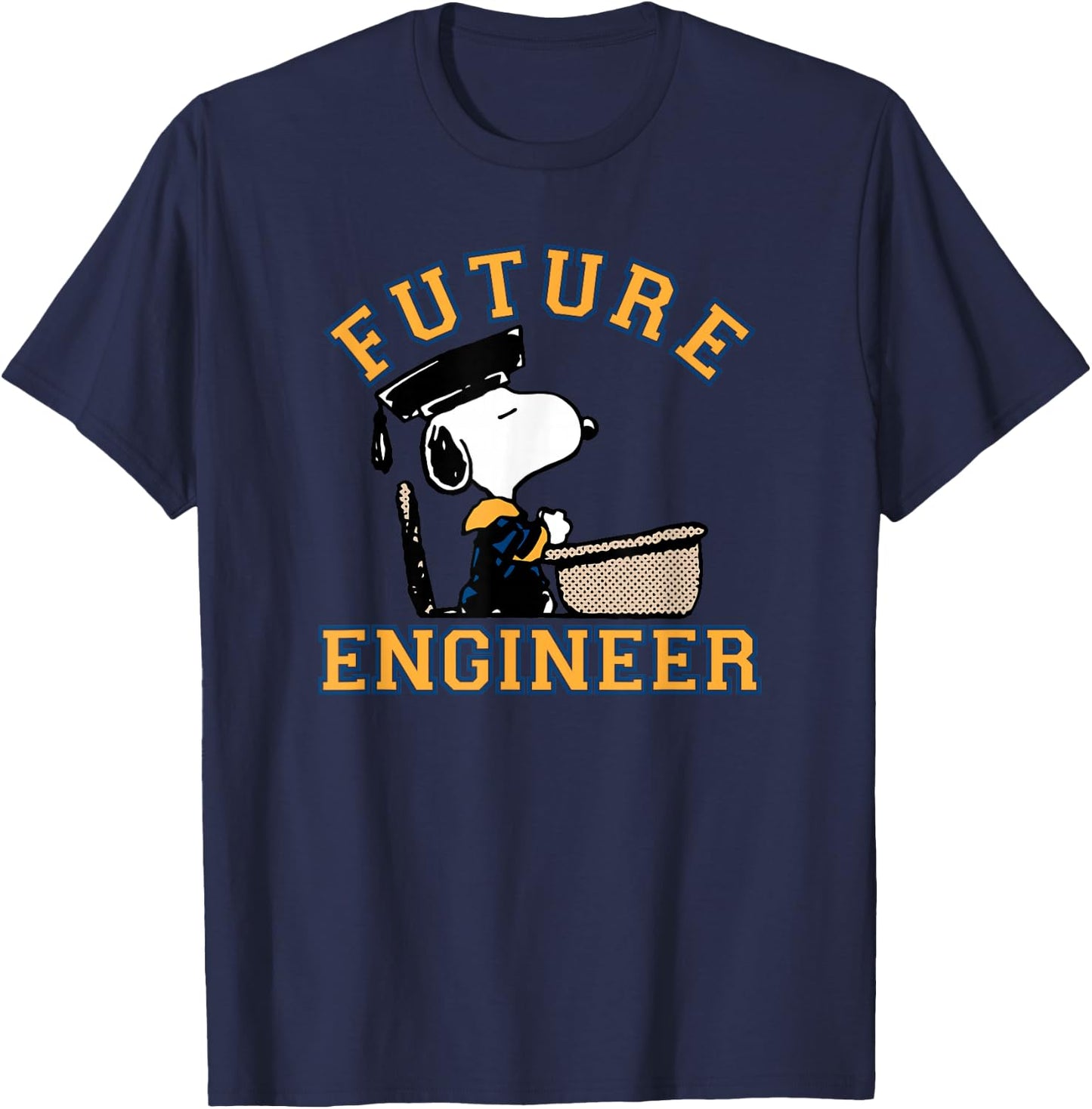 Peanuts Graduation Future Engineer Snoopy T-Shirt - T-Shirt | Navy