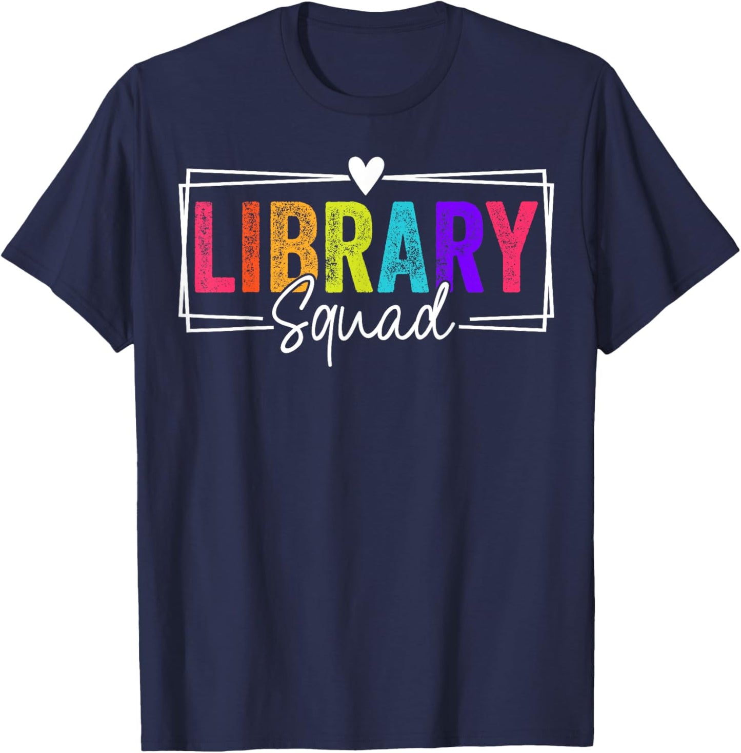 Library Squad Team Librarian Teacher Book Lover T-Shirt - T-Shirt | Navy