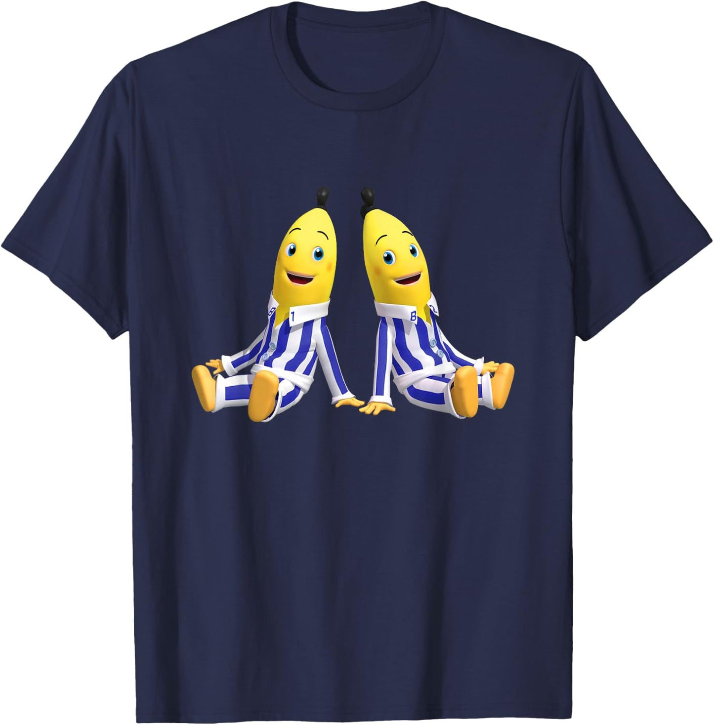 Bananas in Pajamas B1 and B2 Funny Vegetarian T-Shirt - T-Shirt | Navy