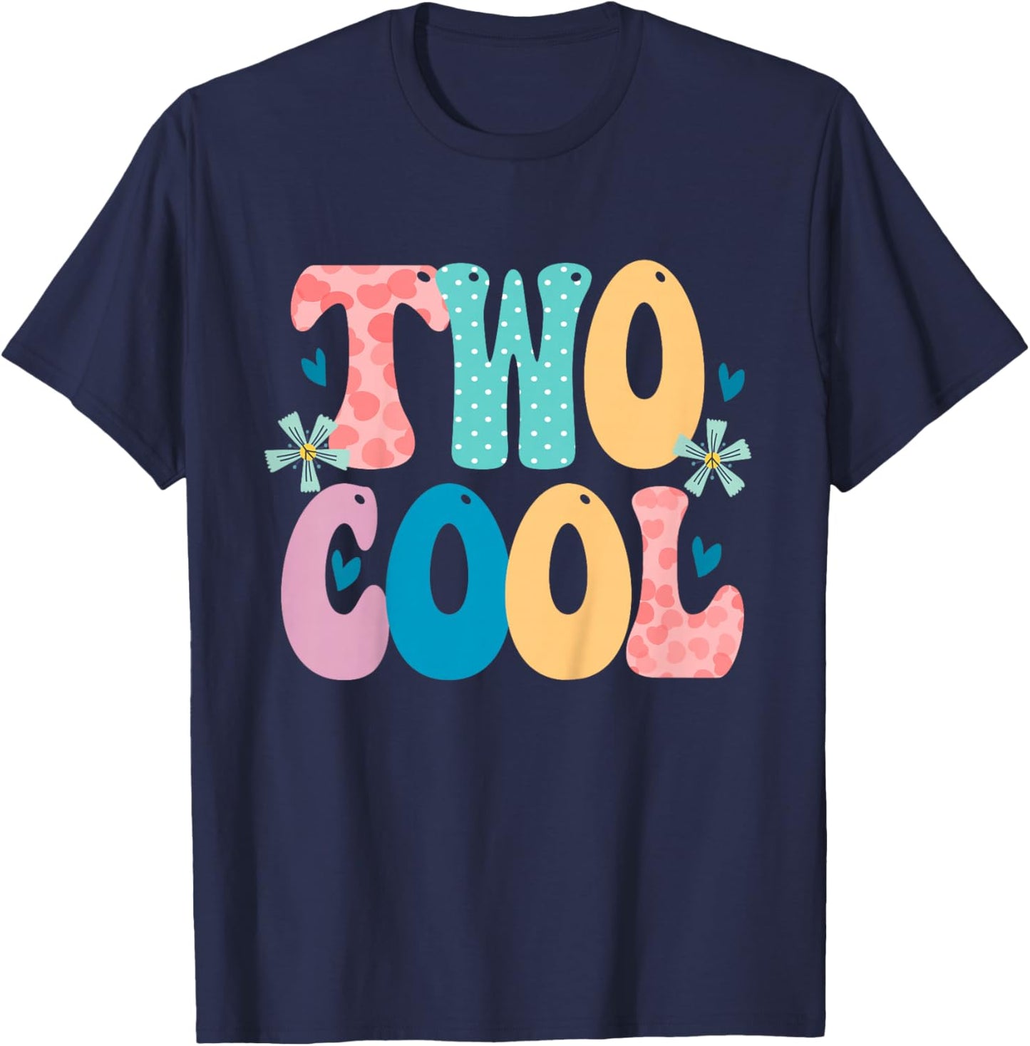 2 Year Old Girl Gifts Two Cool 2nd Birthday Second BDay T-Shirt - T-Shirt | Navy