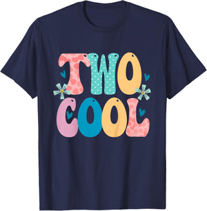 2 Year Old Girl Gifts Two Cool 2nd Birthday Second BDay T-Shirt - T-Shirt | Navy