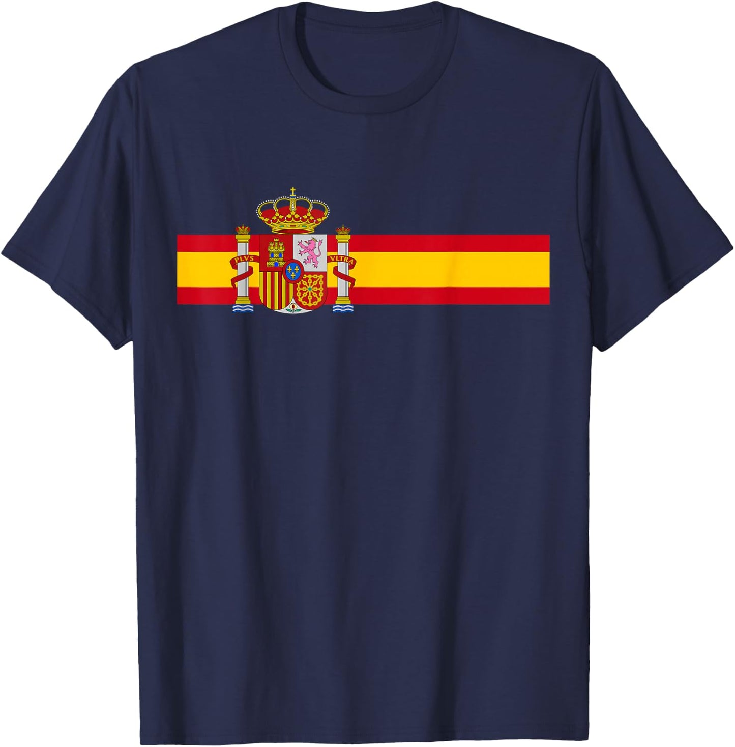 Spain National Flag Espana Color Band Madrid Barcelona T-Shirt - T-Shirt | Navy