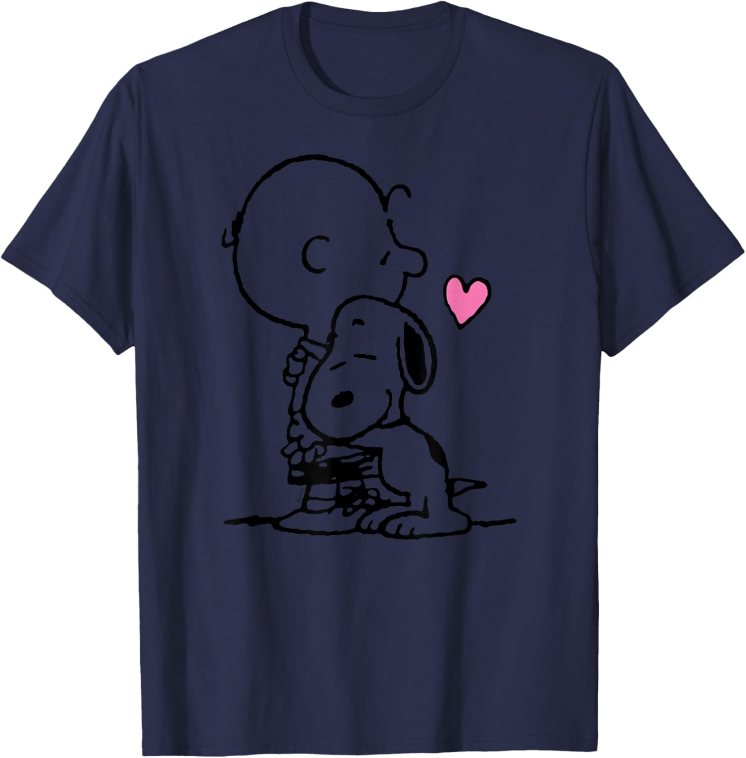Snoopy Charlie Hug T-Shirt - T-Shirt | Navy