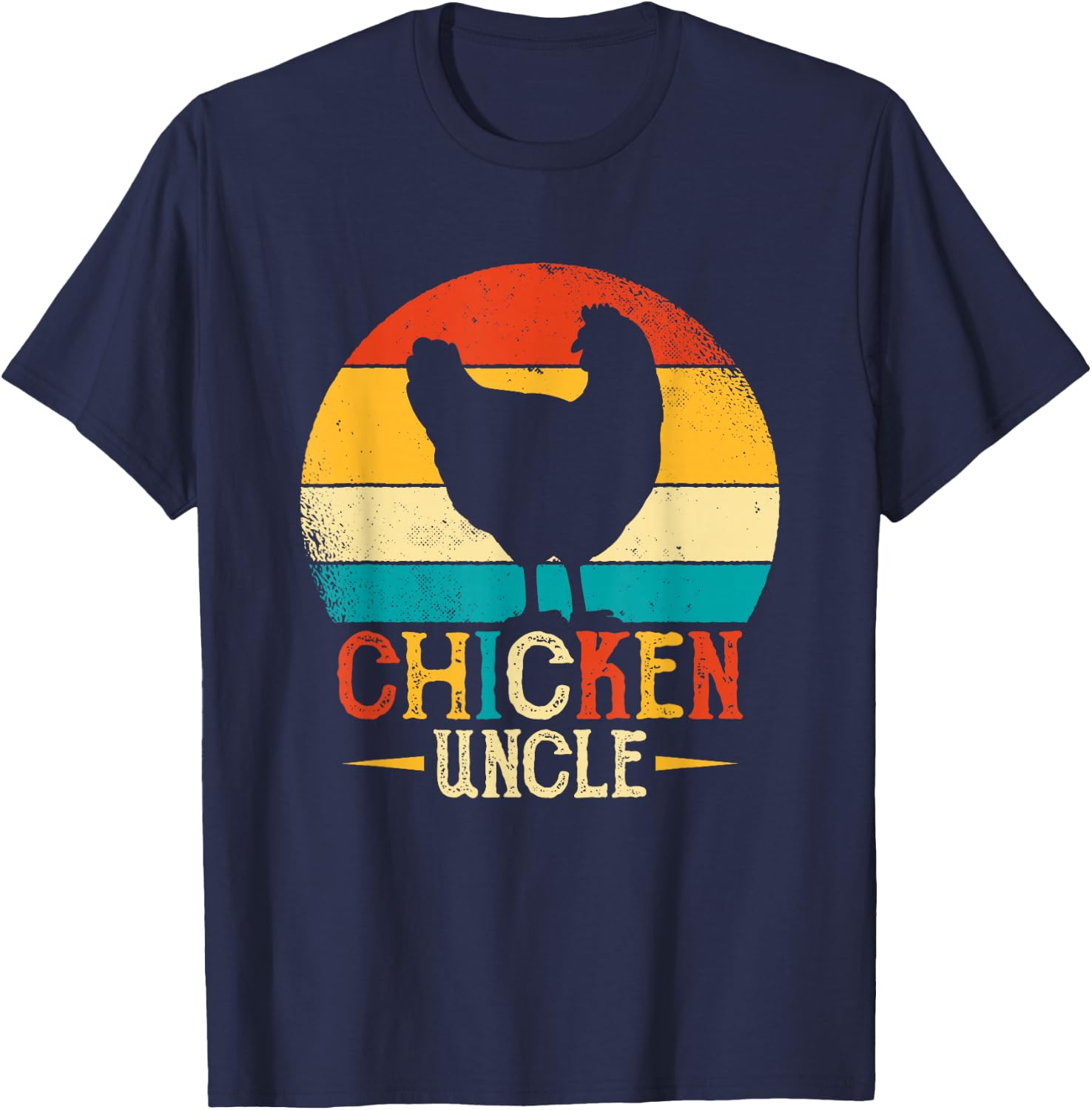 Chicken Lover Uncle Design - Chicken Uncle Poultry Farmer T-Shirt - T-Shirt | Navy