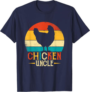 Chicken Lover Uncle Design - Chicken Uncle Poultry Farmer T-Shirt - T-Shirt | Navy