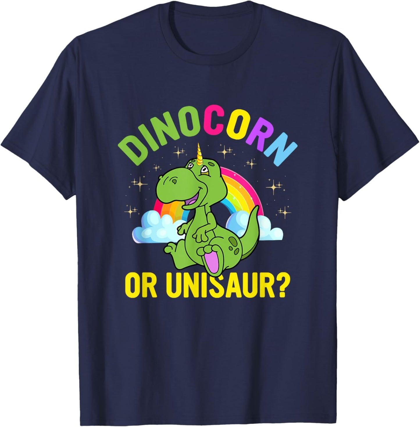 Dinocorn Or Unisaur Funny Dinosaur Saying T Rex Dino Unicorn T-Shirt - T-Shirt | Navy