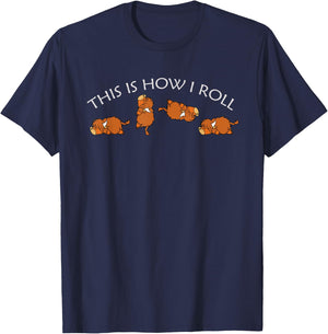 This Is How I Roll Funny Farm Animal Scottish Highland Cow T-Shirt - T-Shirt | Navy