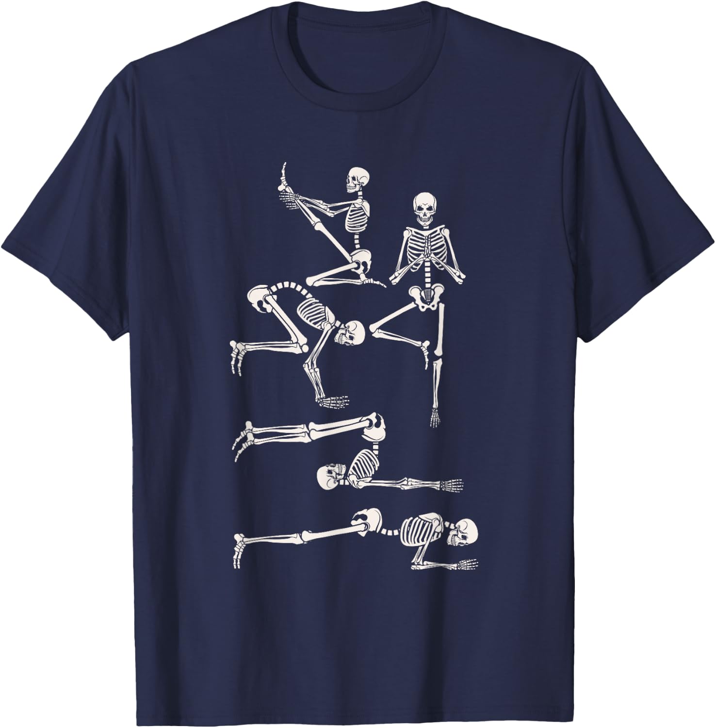 Skeleton Yoga Funny Halloween Costume Namaste Meditation T-Shirt - T-Shirt | Navy