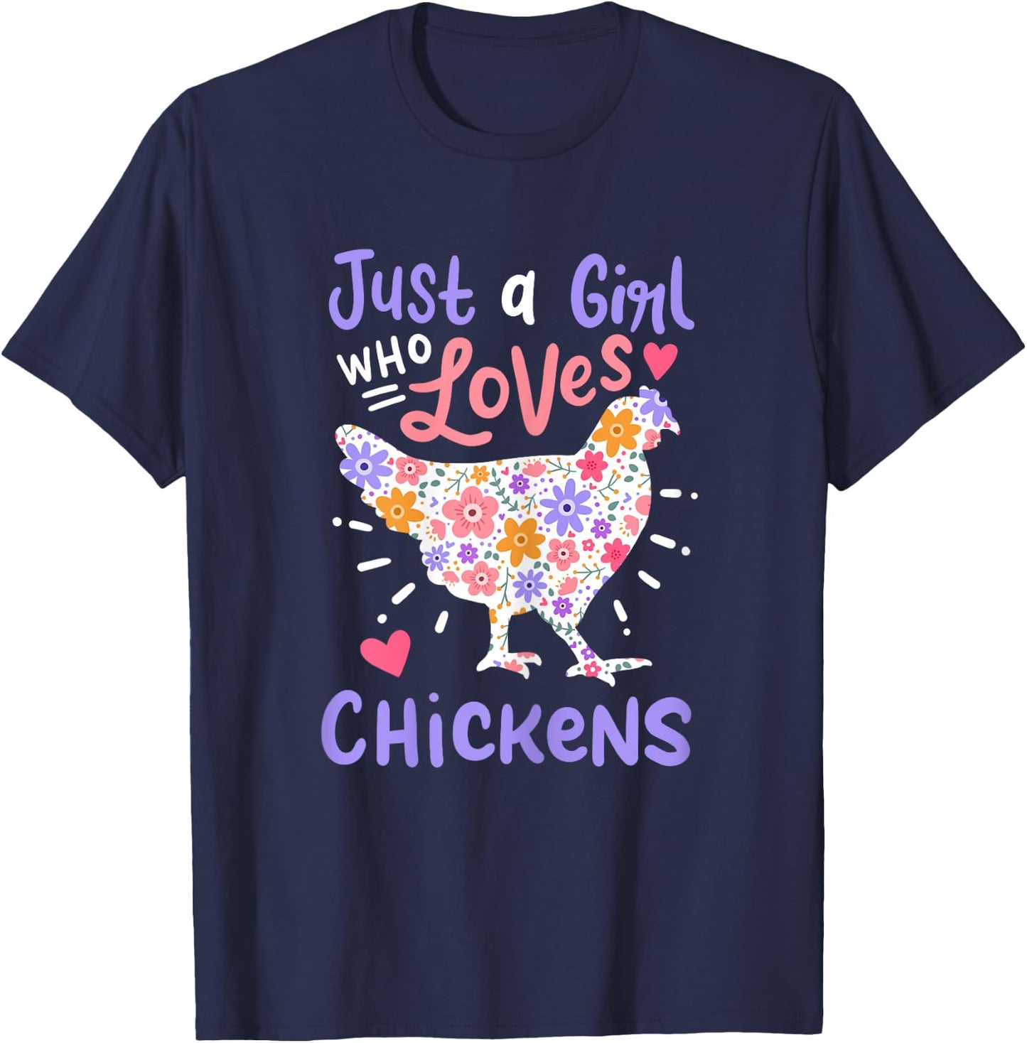 Chicken Hen Love Cute Funny Gift T-Shirt - T-Shirt | Navy