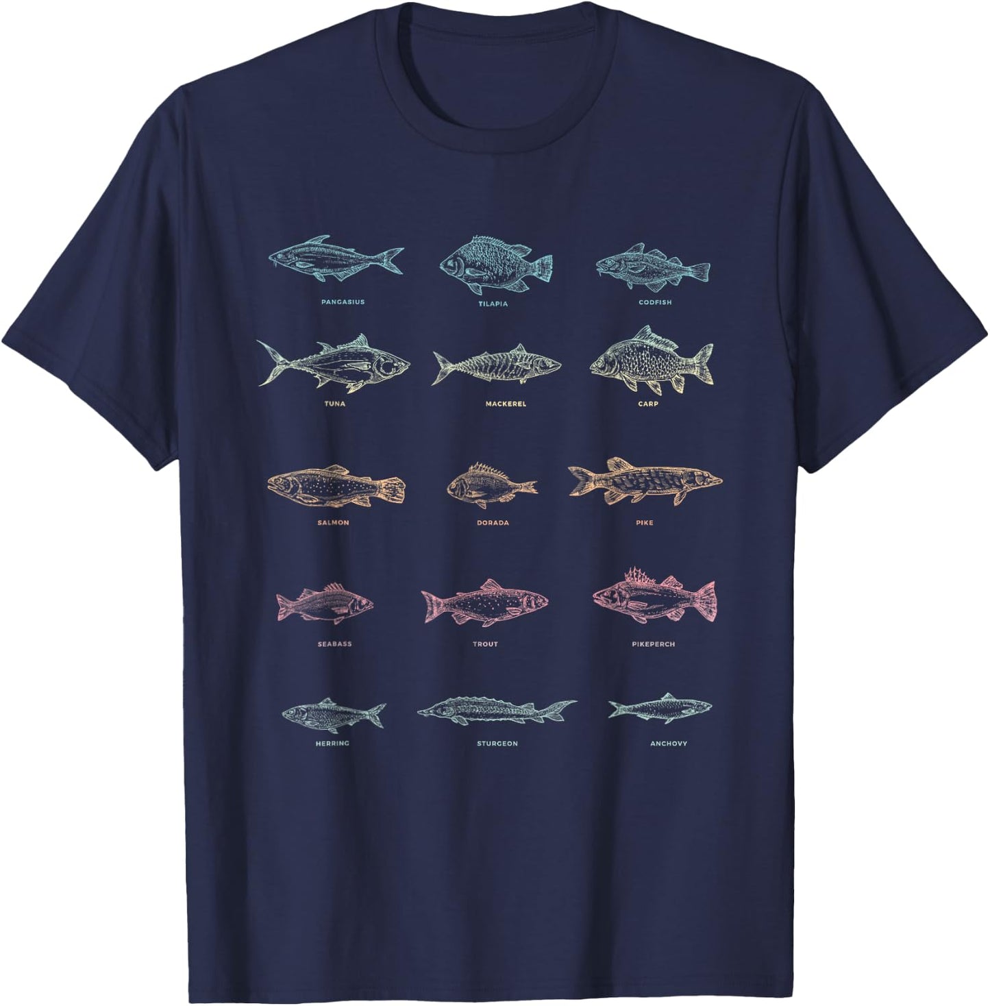 Fishing Men Boys Gift Fish Fishermen Hobby Lake Fishing T-Shirt - T-Shirt | Navy