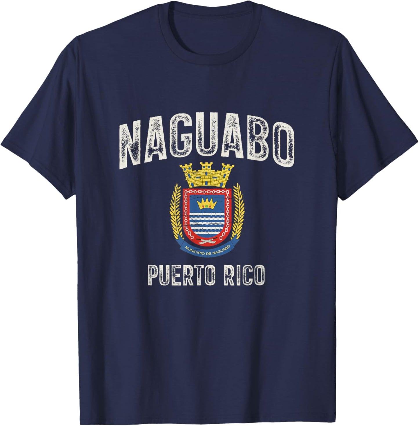 Naguabo City in Puerto Rico, Naguabo Armorial T-Shirt - T-Shirt | Navy