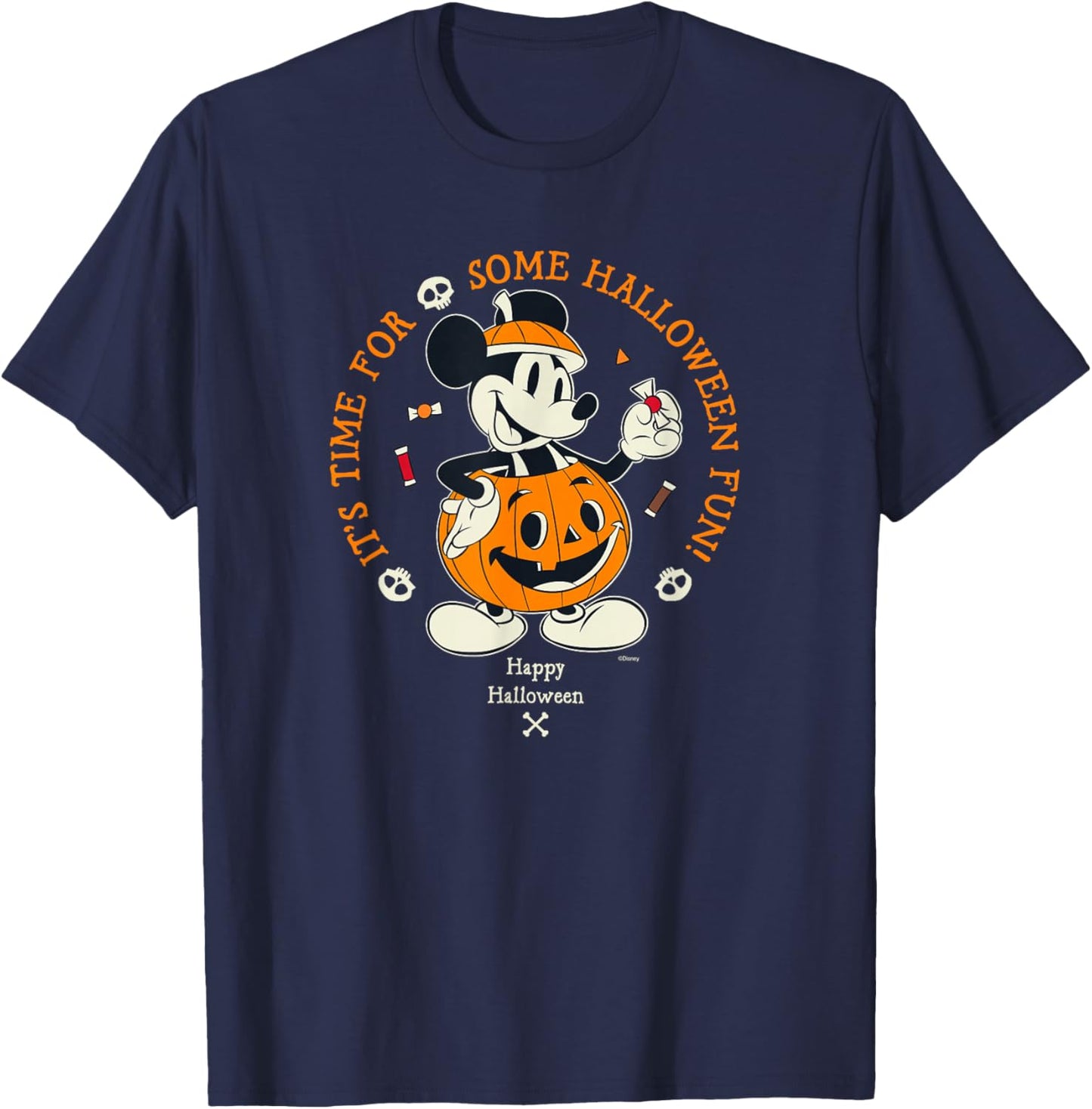 Disney Mickey Mouse Time for Halloween Fun Pumpkin Costume T-Shirt - T-Shirt | Navy