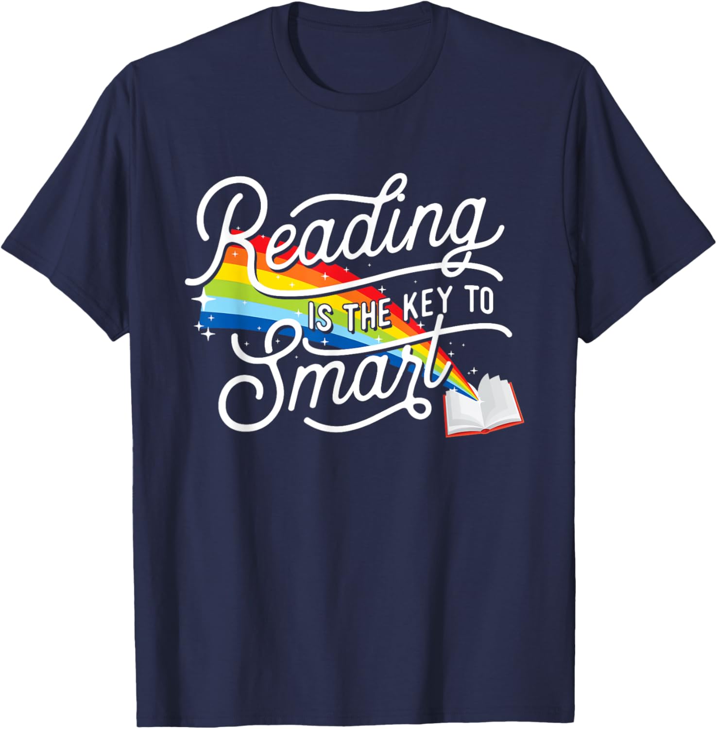 Reading Is The Key To Smart - Book Lover Bookworm Reader T-Shirt - T-Shirt | Navy