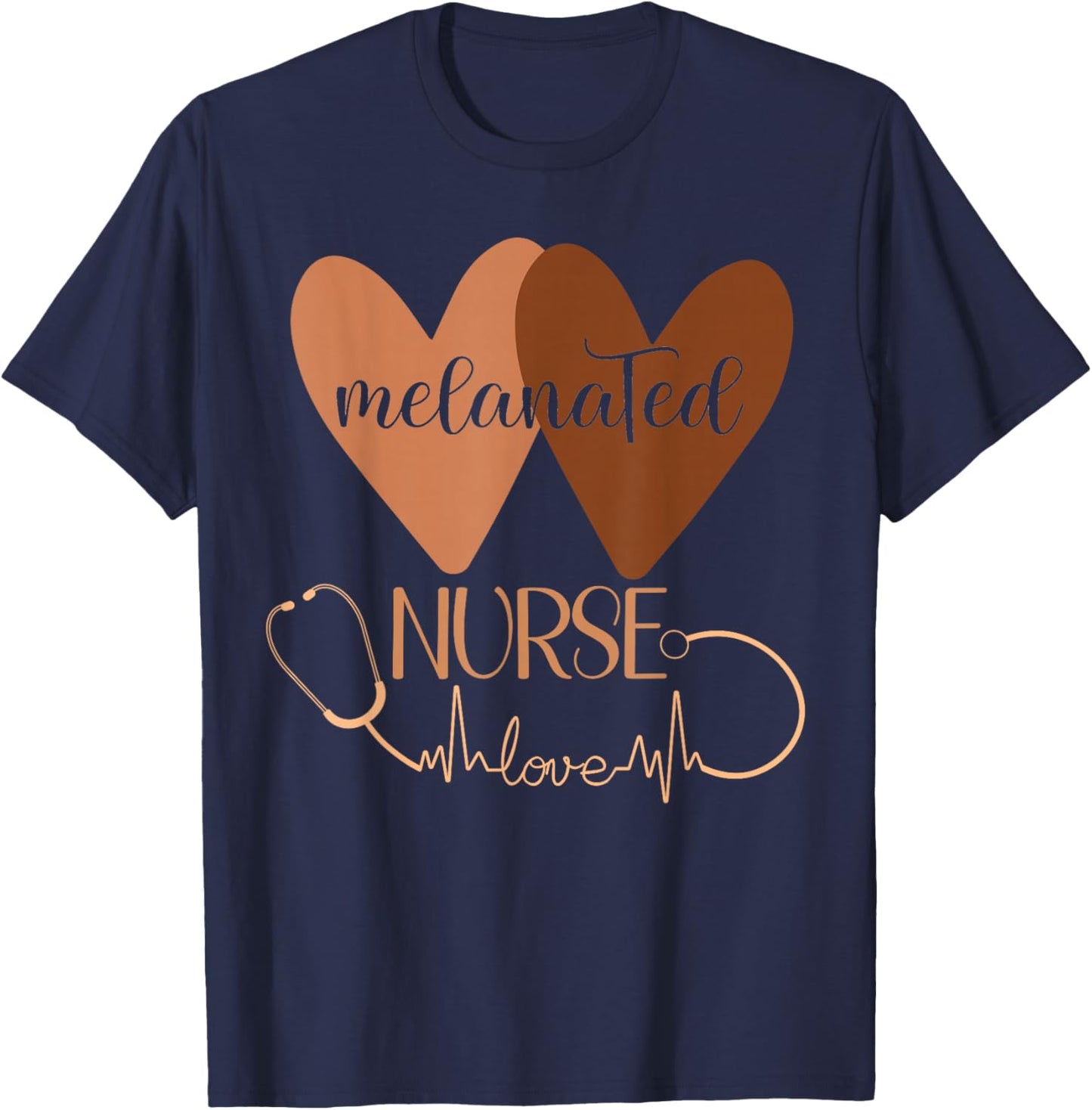 Black Nurse Melanated Woman Black History Month Nursing Crew T-Shirt - T-Shirt | Navy