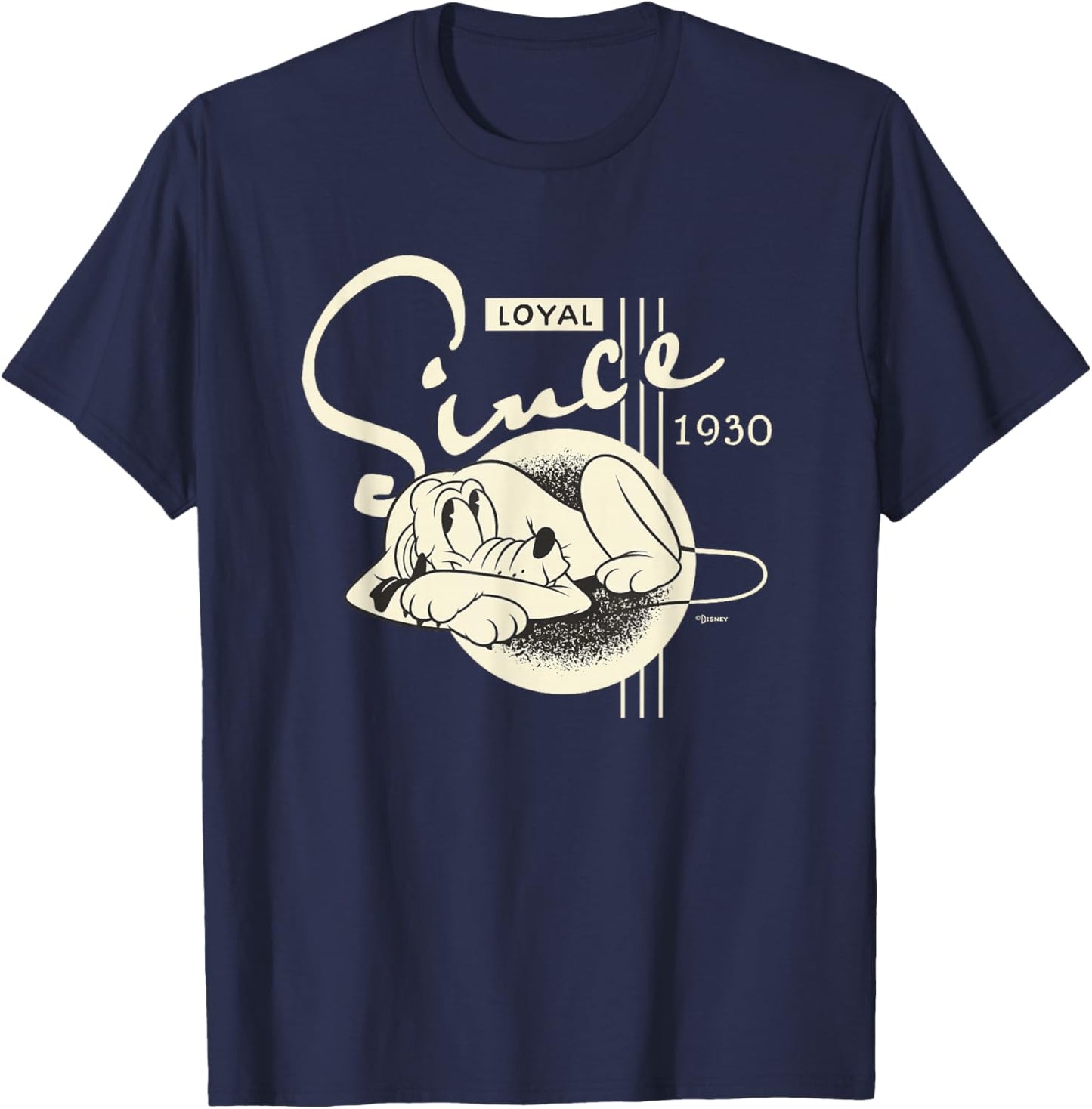 Disney 100 Pluto Loyal Since 1930 Retro Vintage D100 T-Shirt - T-Shirt | Navy