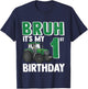Kids One 1yr 1st Tractor Birthday Boy Boys Farmer Farm 1 Year Old T-Shirt - T-Shirt | Navy