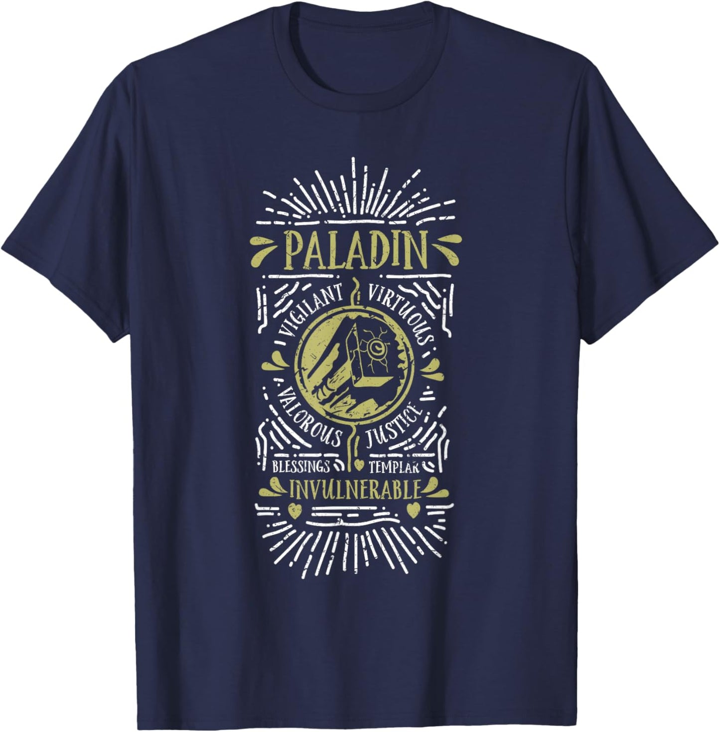 Wow Paladin Role Playing Gamer T-Shirt - T-Shirt | Navy