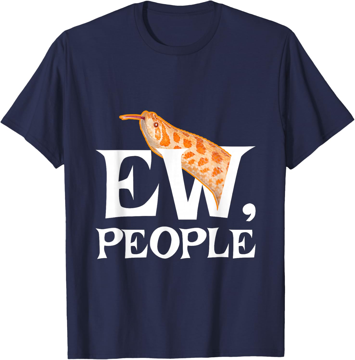 Ew People Reptile Lover Hoggy Introvert Funny Hognose Snake T-Shirt - T-Shirt | Navy