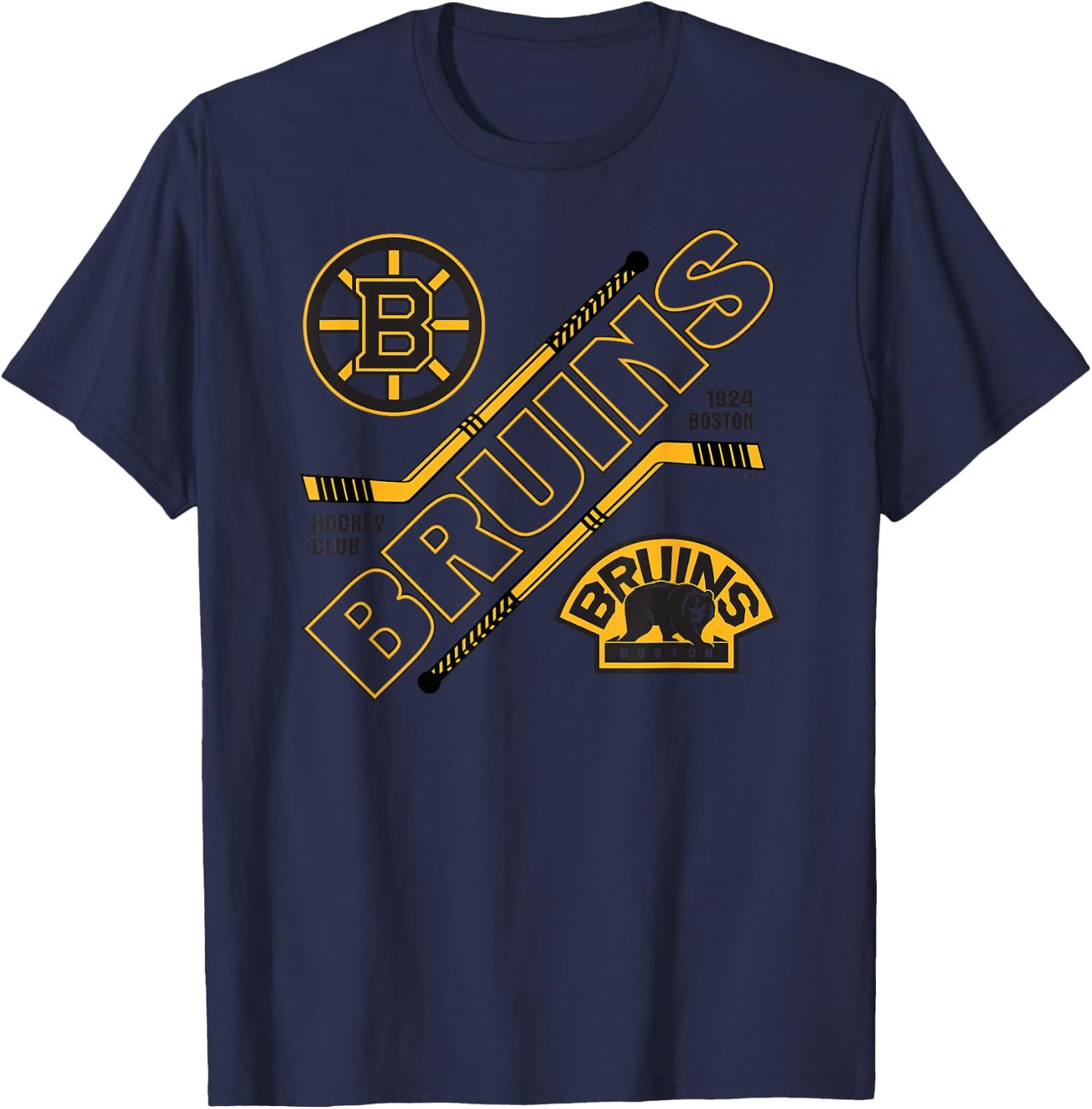 Boston Bruins Force White Officially Licensed T-Shirt - T-Shirt | Navy