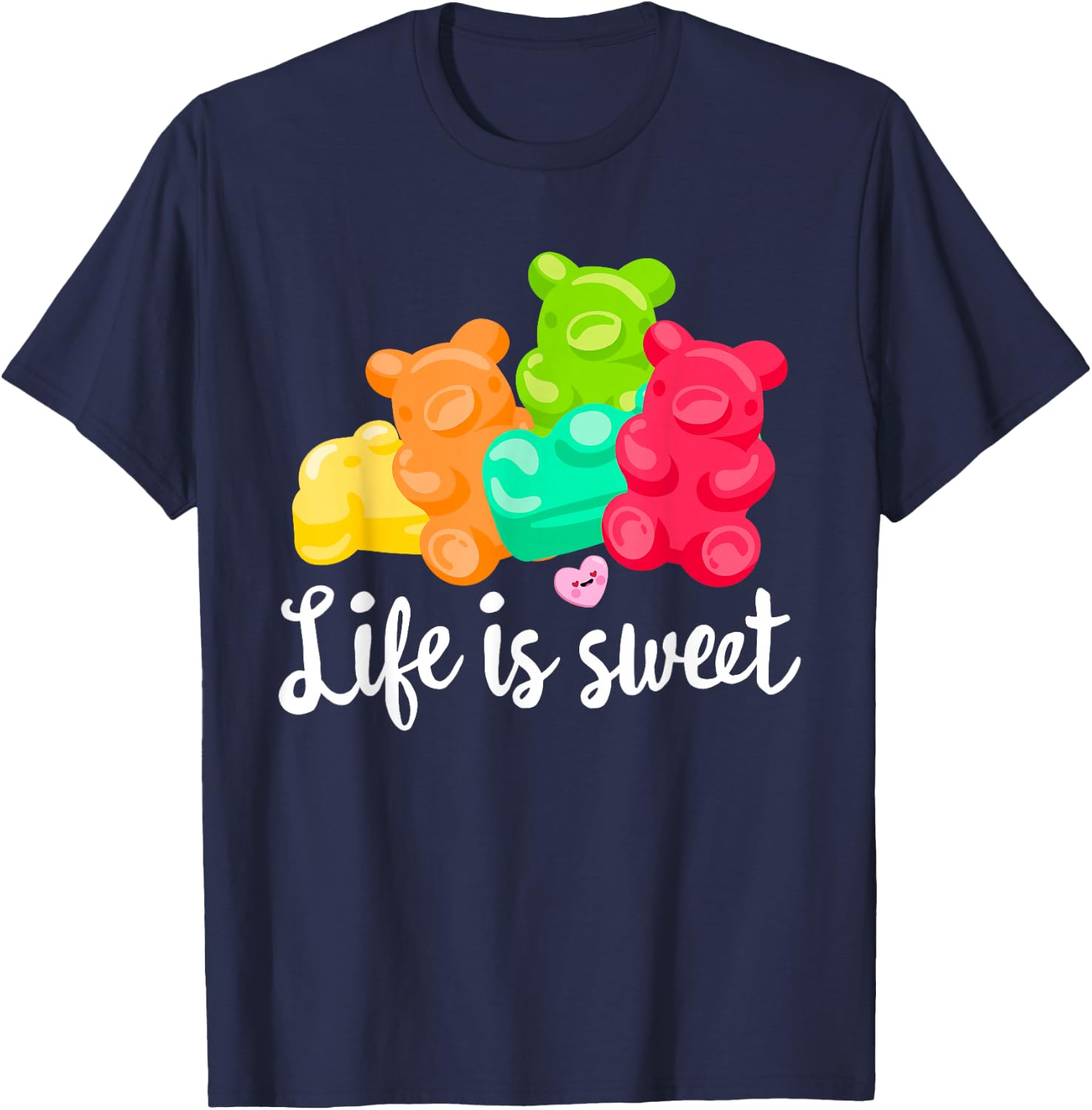 Gummy Bears Soft Sugar Candy Fruity Juicy Kids Gift T-Shirt - T-Shirt | Navy