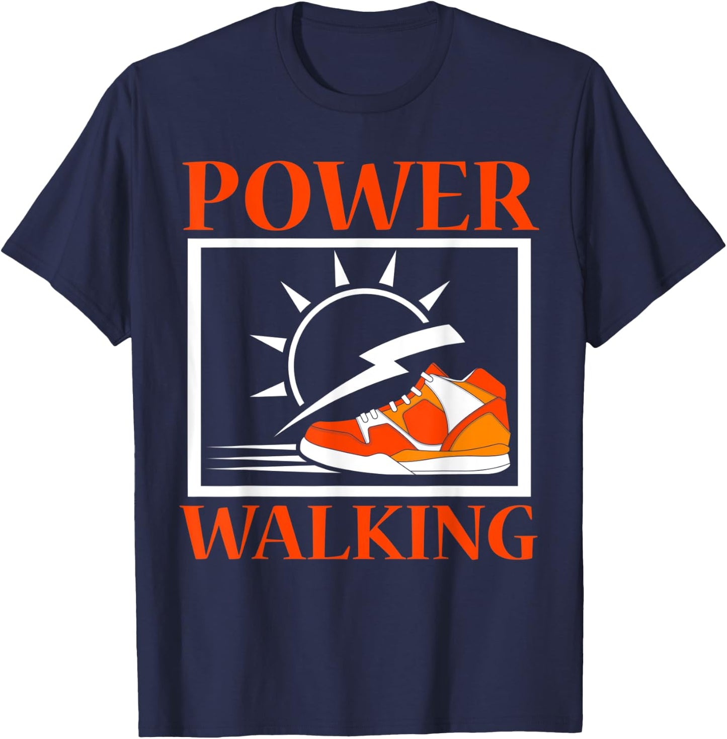 Power Walking Walker Cardio Fitness Exercise Walk T-Shirt - T-Shirt | Navy