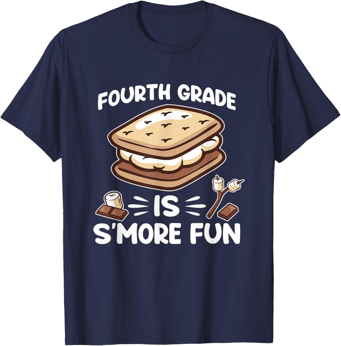 Fourth Grade Is S'more Fun Back To School Teacher Kids T-Shirt - T-Shirt | Navy