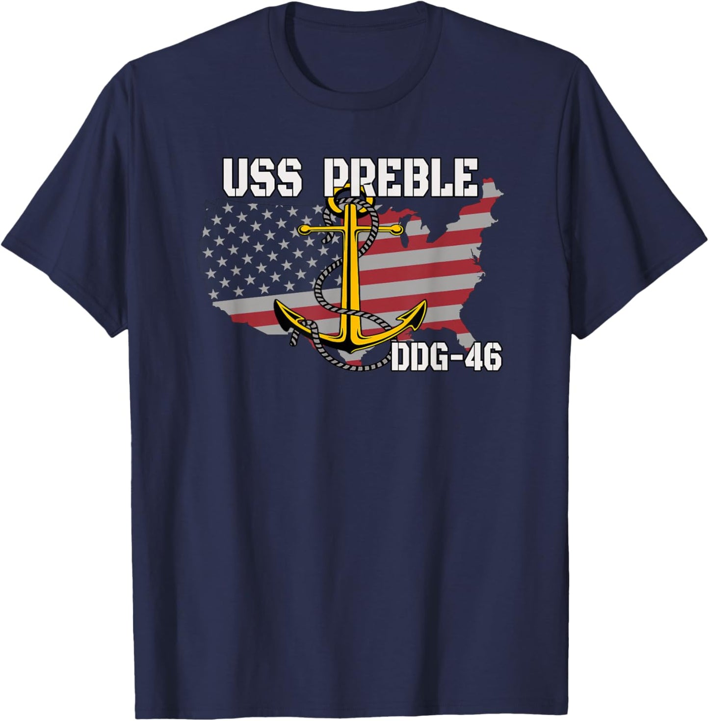 USS Preble DDG-46 Destroyer Veterans Day Father Grandpa Dad T-Shirt - T-Shirt | Navy