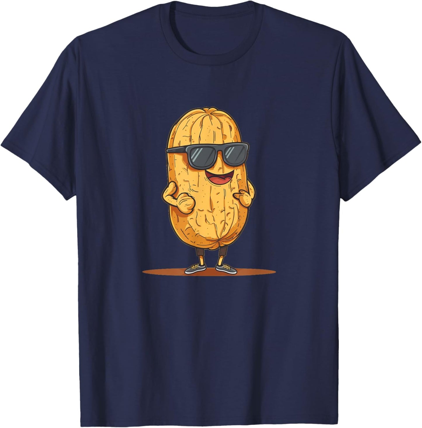 Happy peanut with big laughing and sunglasses T-Shirt - T-Shirt | Navy