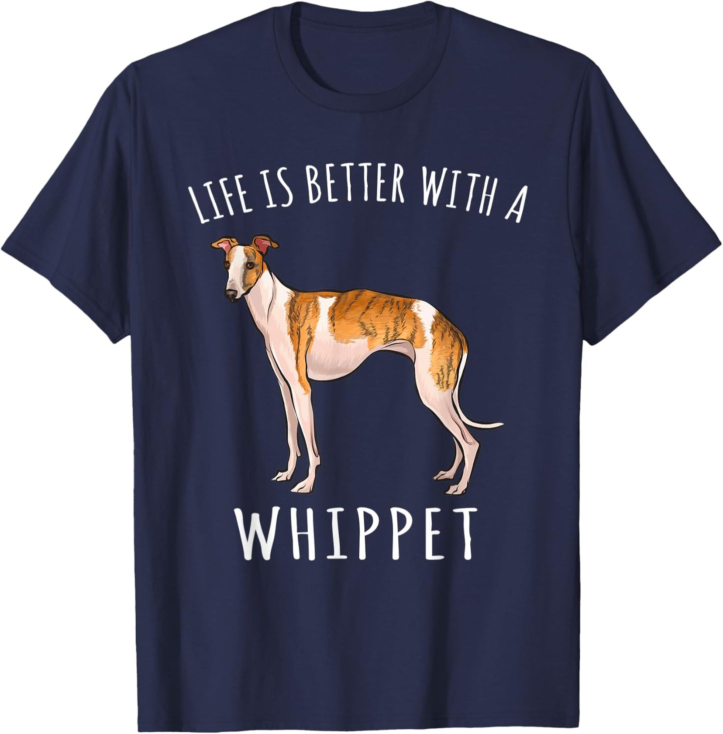 Life Is Better With A Whippet Dog Lover Women Kids T-Shirt - T-Shirt | Navy
