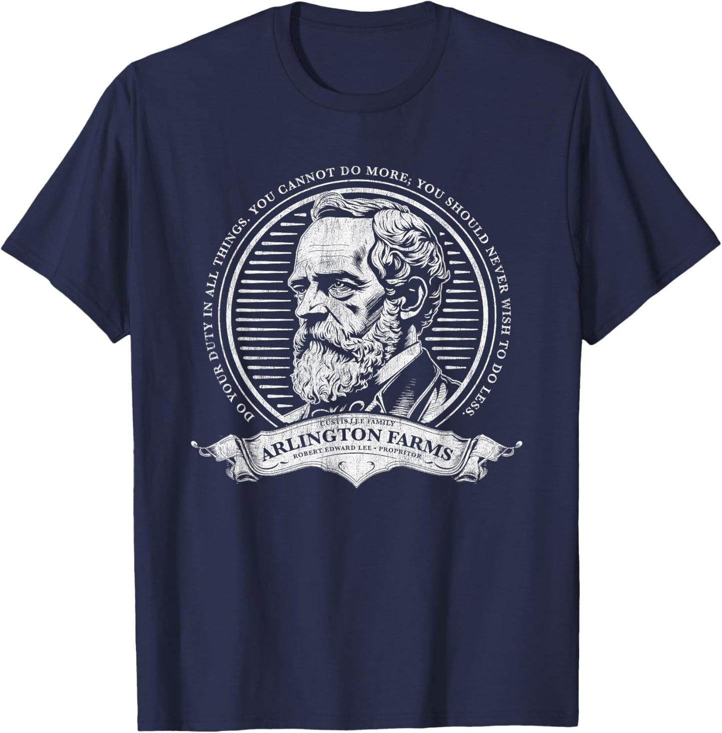 Vintage Fade Arlington Farms - Clever Robert E. Lee T-Shirt - T-Shirt | Navy