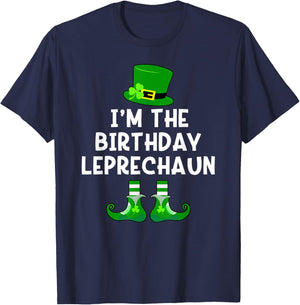 Birthday Leprechaun Funny St Patrick's Day Bday T-Shirt - T-Shirt | Navy