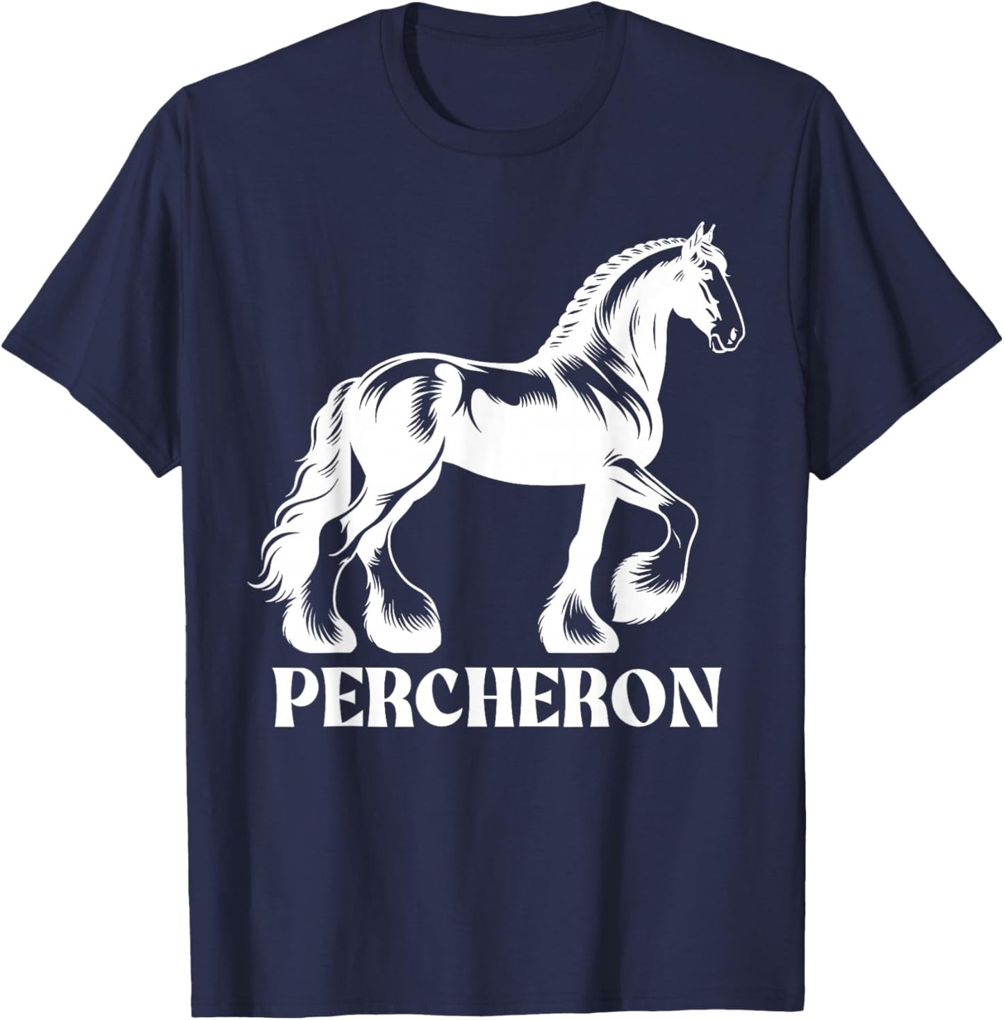 Percheron Horse, Equestrian Percheron Horse T-Shirt - T-Shirt | Navy
