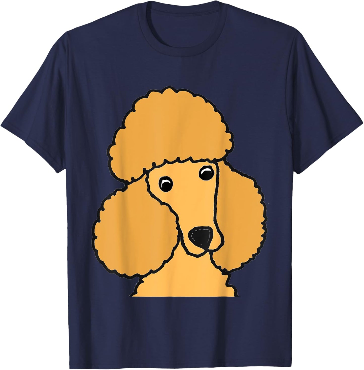 Smileteespetsa Cute Apricot Miniature Poodle Dog Face Art T-Shirt - T-Shirt | Navy