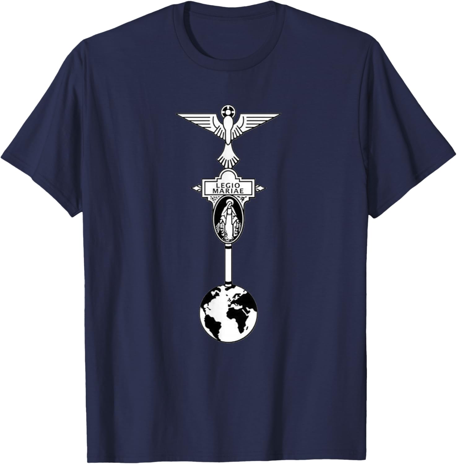 Legion Of Mary Our Lady Catholic T-Shirt - T-Shirt | Navy