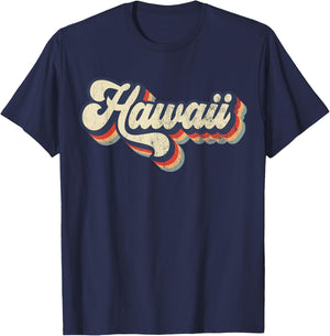 Hawaii Home State USA 70s Vintage Retro Distressed T-Shirt - T-Shirt | Navy