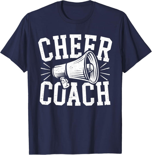 Cheer Coach Shirt Cheerleading Men Women Cheerleader Coach T-Shirt - T-Shirt | Navy