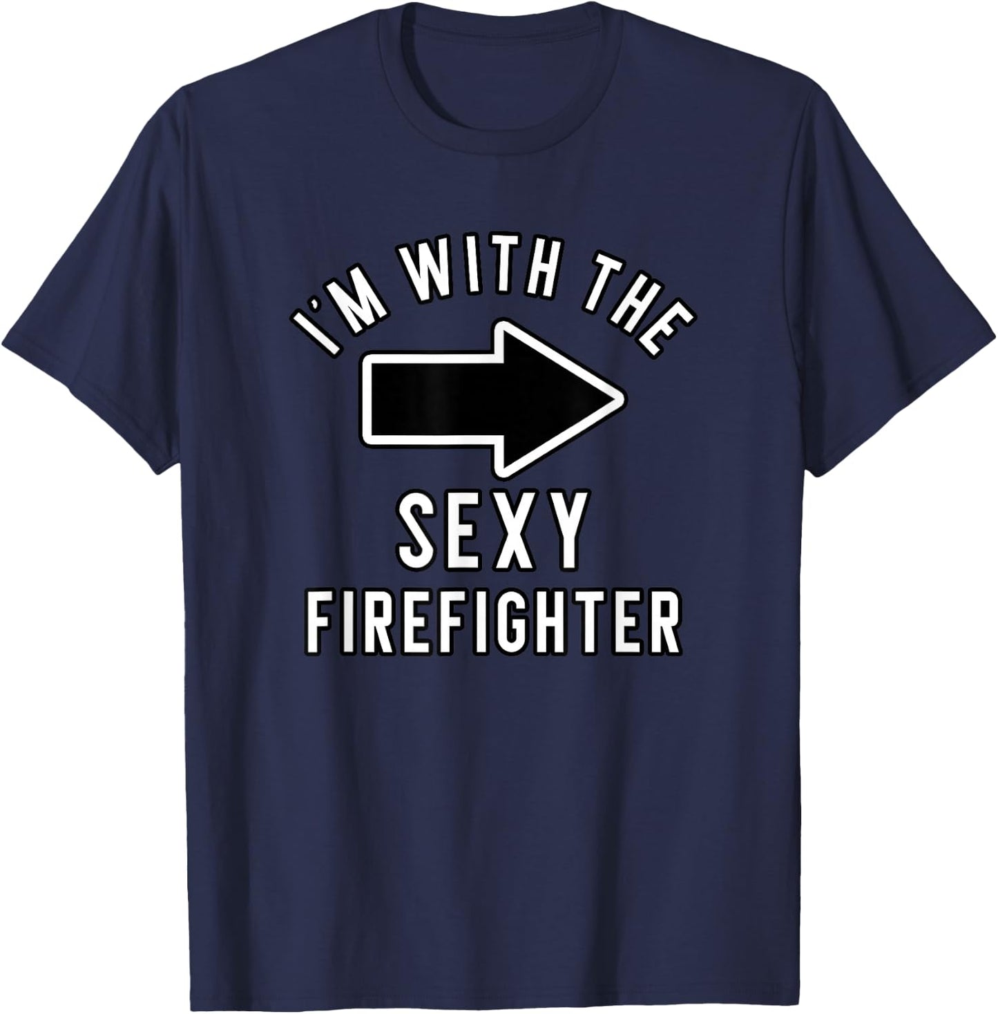 Couples Halloween Costume Shirt In With The Sexy Firefighter T-Shirt - T-Shirt | Navy