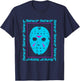 Friday The 13th Blue Mask Neon Summerween Horror Movie T-Shirt - T-Shirt | Navy