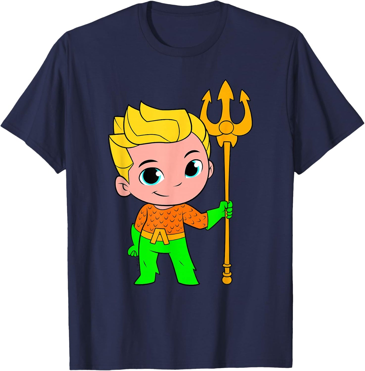 DC Super Friends Aquaman Big Character Portrait T-Shirt - T-Shirt | Navy