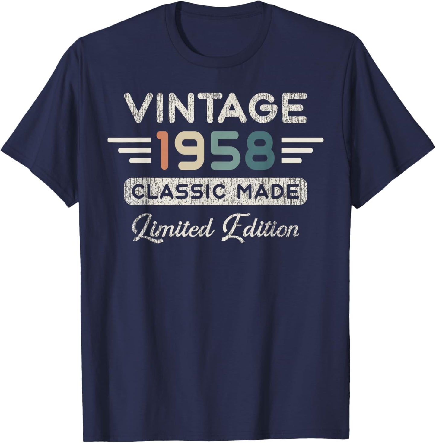 Vintage 1958 Limited Edition 68th Birthday T-Shirt - T-Shirt | Navy