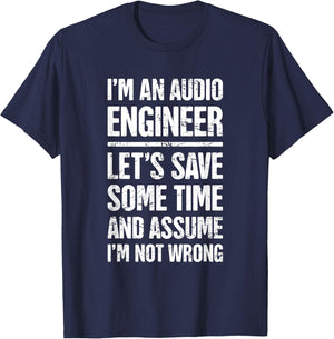 Audio Engineer / Distressed Funny Sound Guy T-Shirt - T-Shirt | Navy