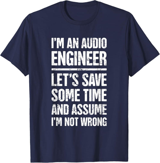 Audio Engineer / Distressed Funny Sound Guy T-Shirt - T-Shirt | Navy