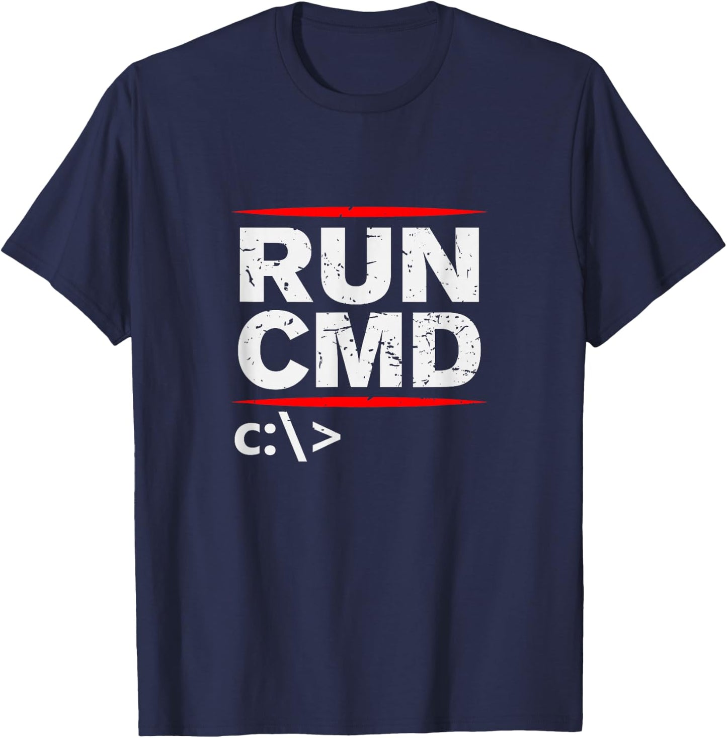 Admins Programmers Run CMD Gift T-Shirt - T-Shirt | Navy