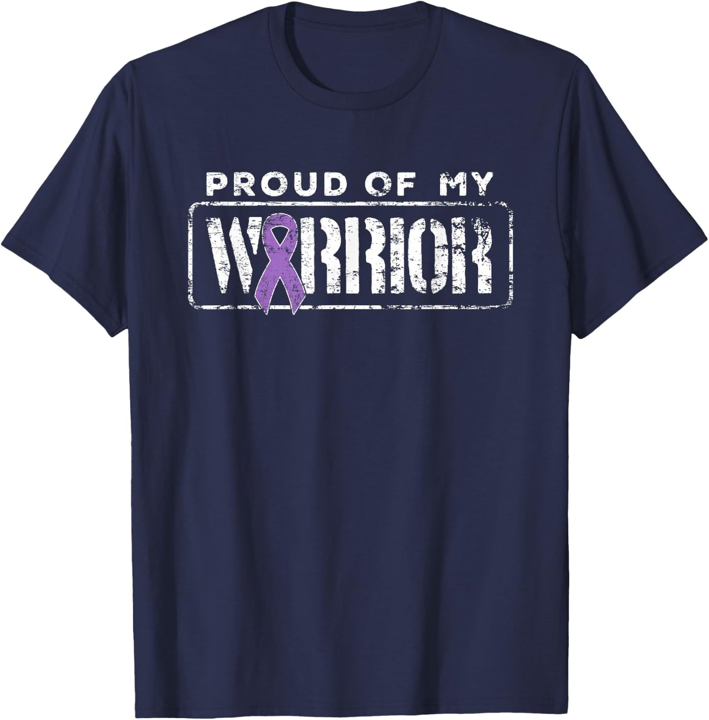 Hodgkins Lymphoma Cancer Support Proud Family Warrior T-Shirt - T-Shirt | Navy