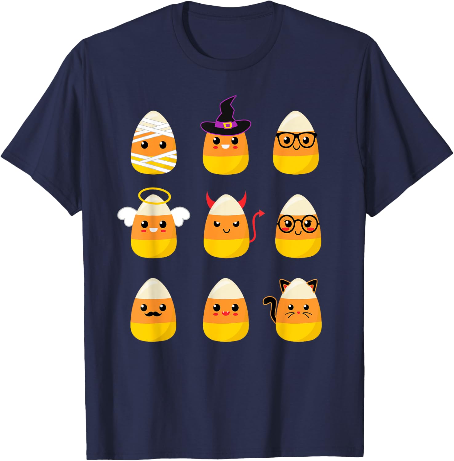 Candy Corn Costume Characters - Cute Halloween Kids T-Shirt - T-Shirt | Navy