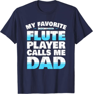Flute Player Parents Flute Father Saying I Dad T-Shirt - T-Shirt | Navy