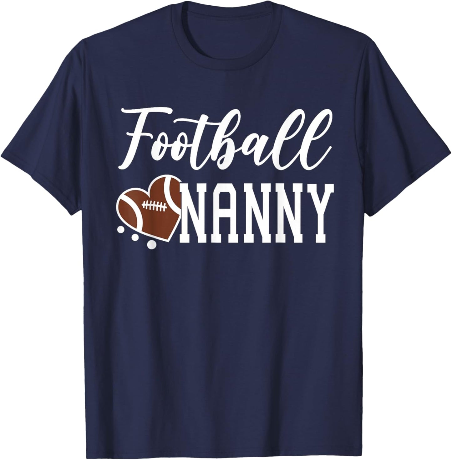 Football Nanny Love Heart Football T-Shirt - T-Shirt | Navy