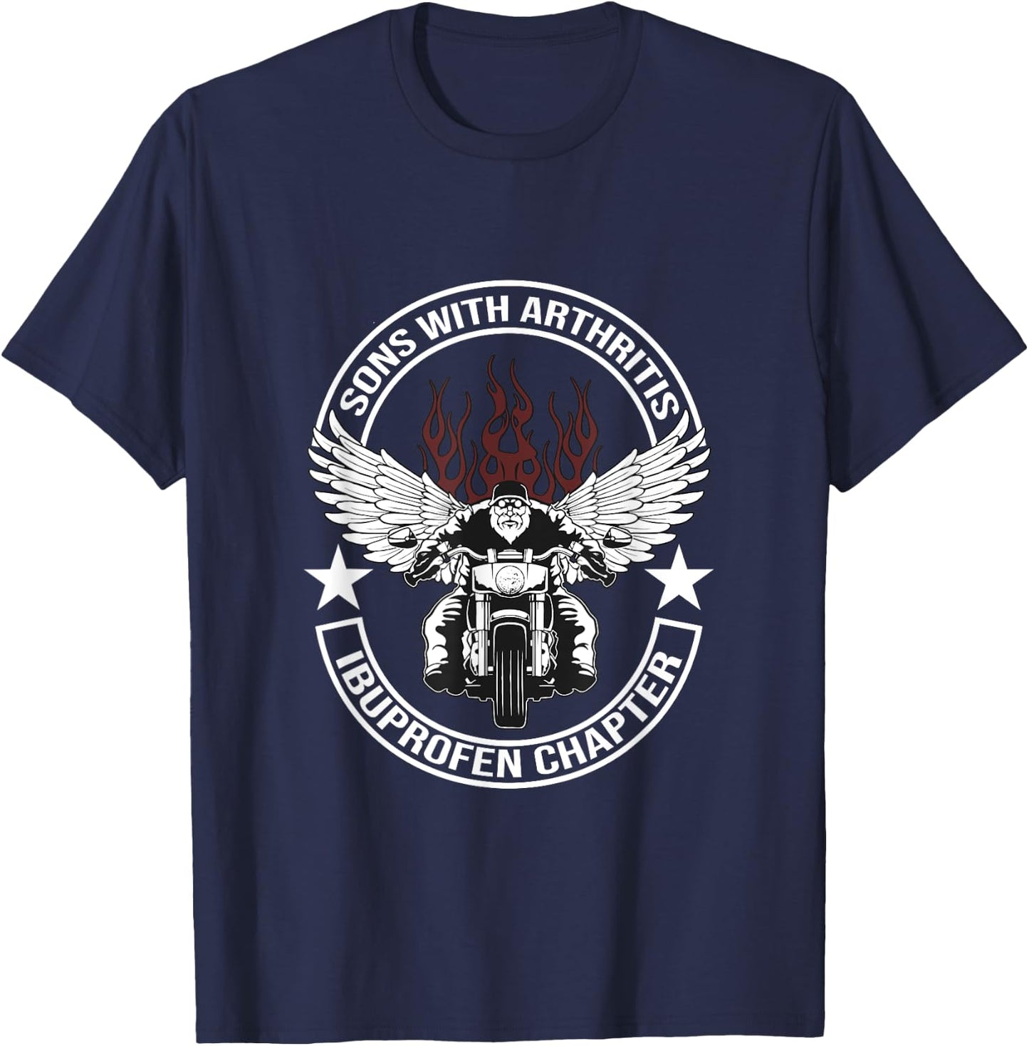 Sons with Arthritis Ibuprofen Chapter Motorcycle Gift T-Shirt - T-Shirt | Navy