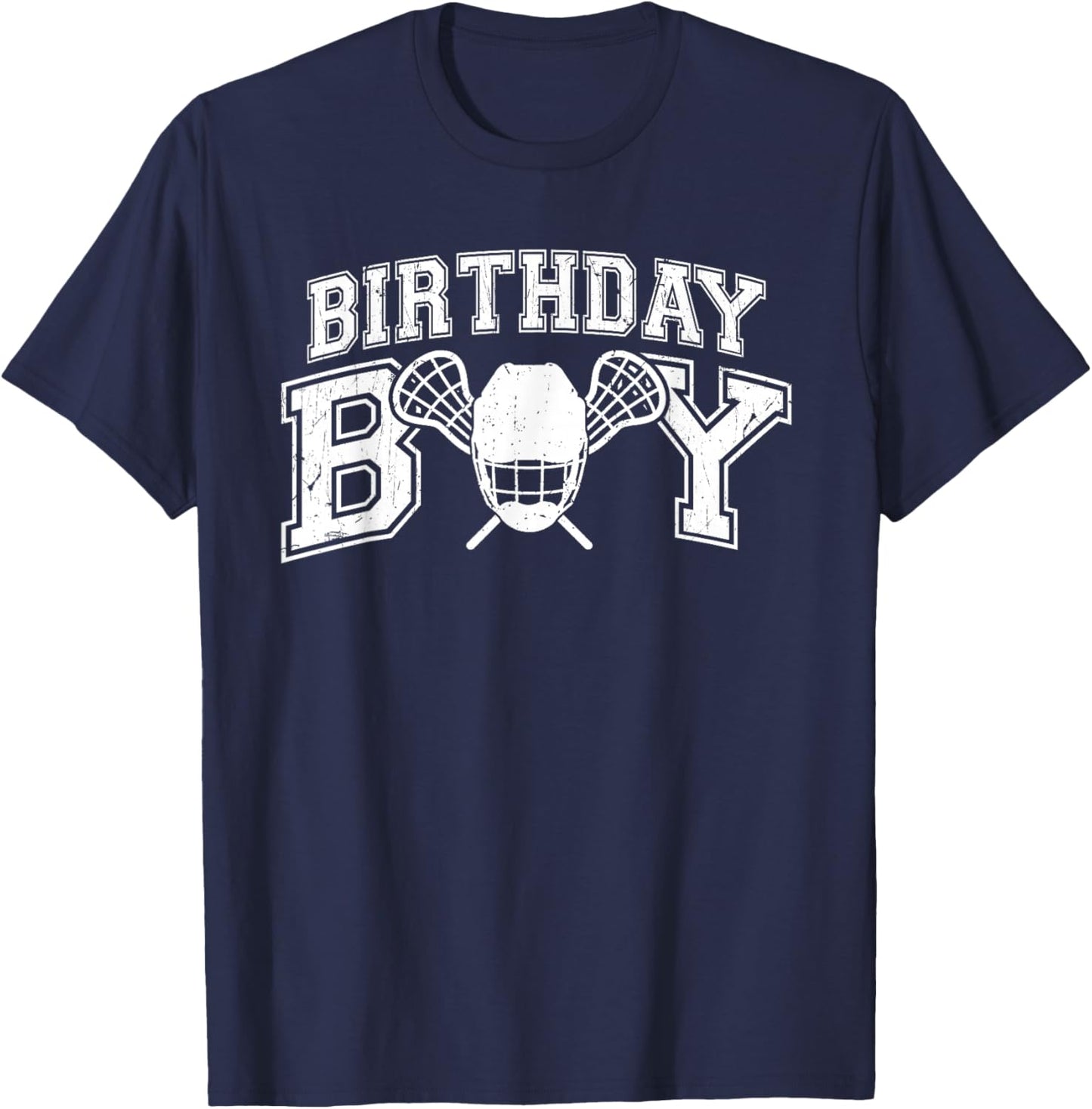 Lacrosse Boys Birthday Party Decorations Lacrosse Player Lax T-Shirt - T-Shirt | Navy